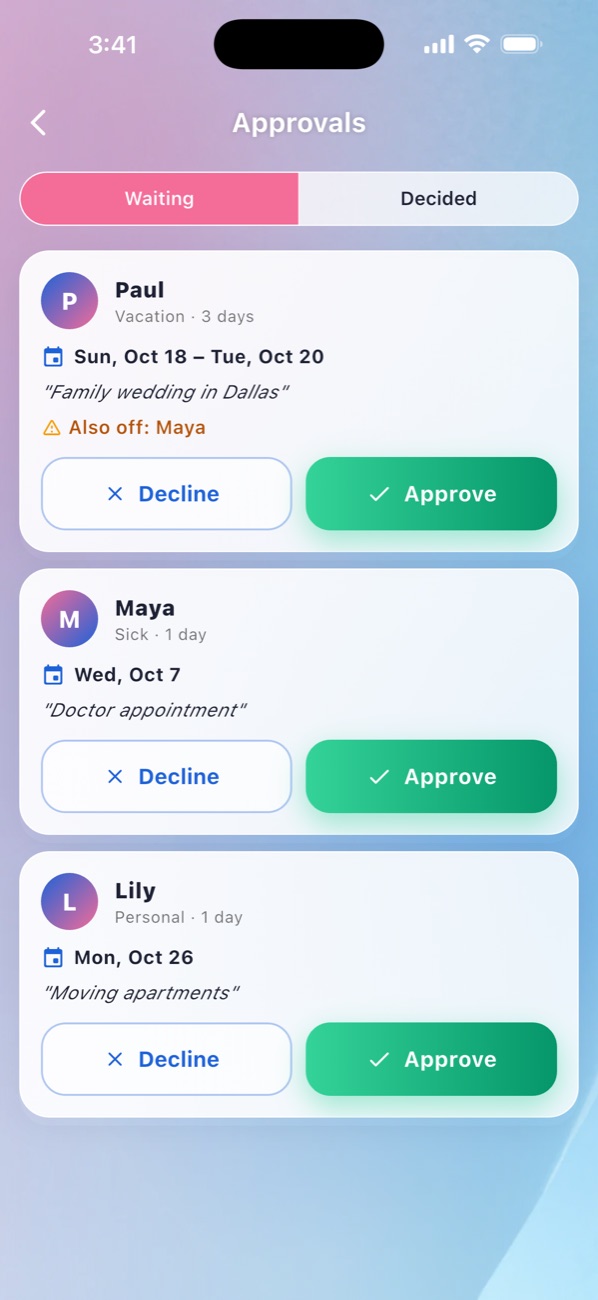 EraPOS Hub: Approvals