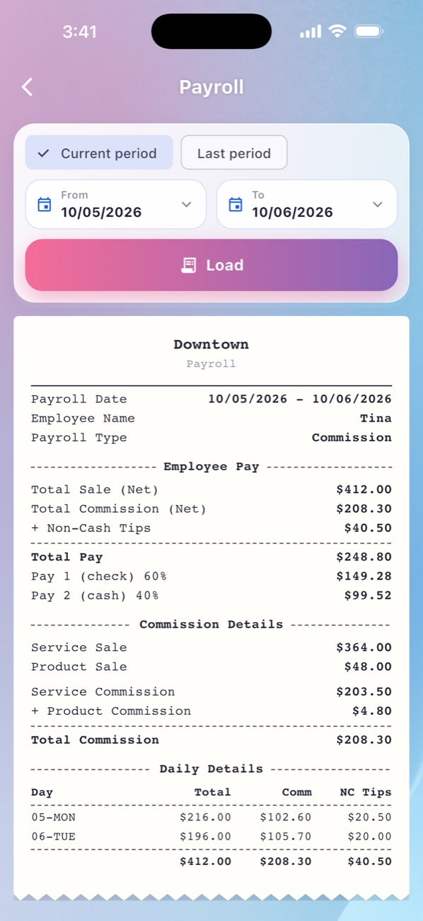 EraPOS Hub: Pay stub